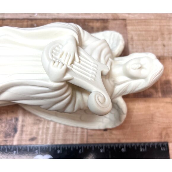 Partylite Vintage White Ceramic Angel Figurine With Wings & Harp Candle Holder - Picture 8 of 8